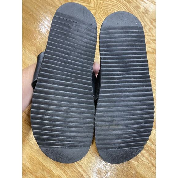 Adam Derrick Flip Flop Sandals Men 10 Black Non Slip Flat Bottom Casual Wear S44 - Picture 3 of 5